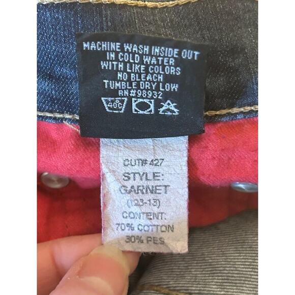 Y2K Red Engine Garnet Jeans Women’s Size 29x32 Bootcut Made in USA Vintage Denim - Picture 7 of 7